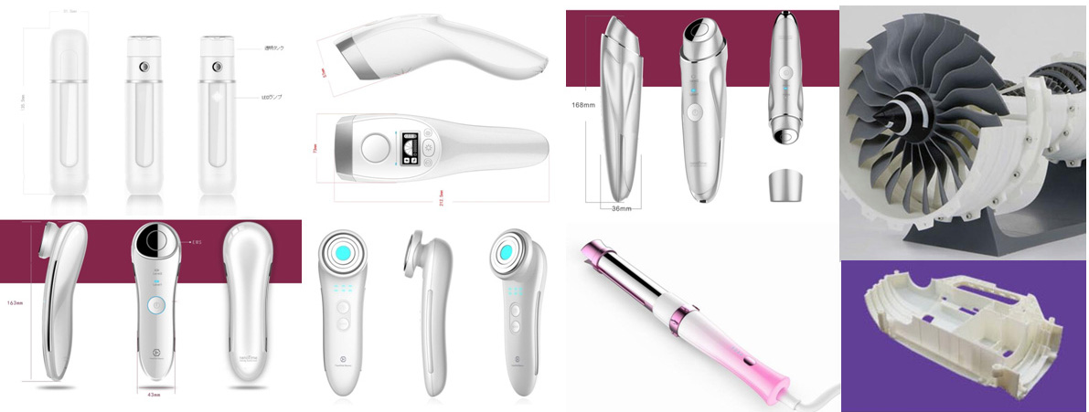 Product sketches, beauty device design studies and prototype components from TIMELAB